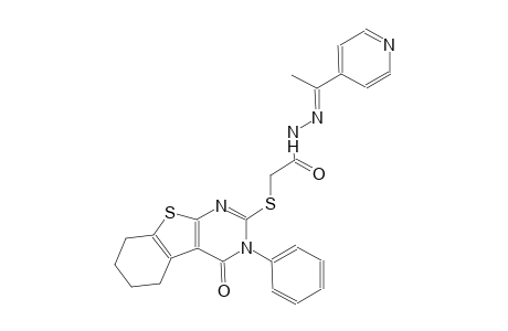 2-[(4-oxo-3-phenyl-3,4,5,6,7,8-hexahydro[1]benzothieno[2,3-d]pyrimidin-2-yl)sulfanyl]-N'-[(E)-1-(4-pyridinyl)ethylidene]acetohydrazide