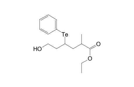 Ethyl 6-hydroxy-2-methyl-4-(phenyltelluro)hexanoate