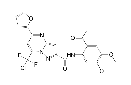 pyrazolo[1,5-a]pyrimidine-2-carboxamide, N-(2-acetyl-4,5-dimethoxyphenyl)-7-(chlorodifluoromethyl)-5-(2-furanyl)-