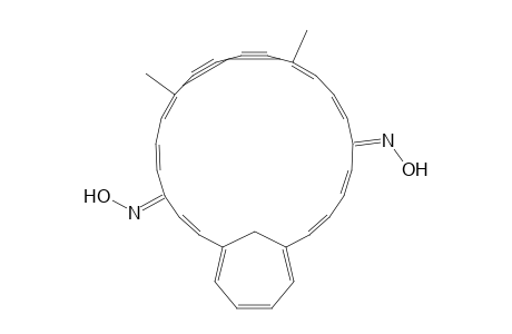 18,23-Dimethyl-6,11-methanocyclohexacosa-2,4,6,8.10,12,15,17,23,25-decaene-19,21-diyne-1,14-dione dioxime