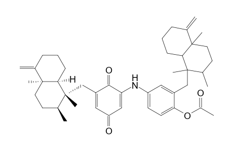 2,5-Cyclohexadiene-1,4-dione, 2-[[4-(acetyloxy)-3-[(decahydro-1,2,4a-trimethyl-5-methylene-1-naphthalenyl)methyl]phenyl]amino]-6-[(decahydro-1,2,4a-trimethyl-5-methylene-1-naphthalenyl)methyl]-, [1.alpha.(1R*,2S*,4aR*,8aS*),2.beta.,4a.alpha.,8a.alpha.]-