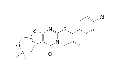 3-allyl-2-[(4-chlorobenzyl)sulfanyl]-6,6-dimethyl-3,5,6,8-tetrahydro-4H-pyrano[4',3':4,5]thieno[2,3-d]pyrimidin-4-one