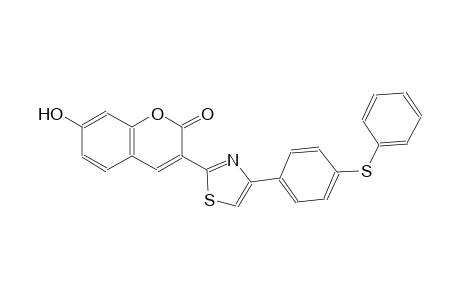 7-hydroxy-3-{4-[4-(phenylsulfanyl)phenyl]-1,3-thiazol-2-yl}-2H-chromen-2-one