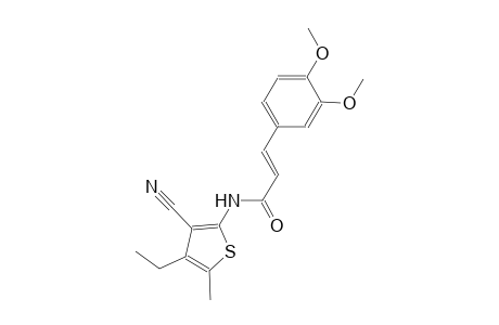 (2E)-N-(3-cyano-4-ethyl-5-methyl-2-thienyl)-3-(3,4-dimethoxyphenyl)-2-propenamide