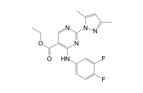 ethyl 4-(3,4-difluoroanilino)-2-(3,5-dimethyl-1H-pyrazol-1-yl)-5-pyrimidinecarboxylate