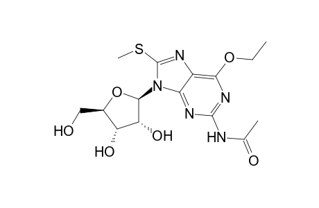 N-[6-ethoxy-9-[(2R,3R,4S,5R)-5-(hydroxymethyl)-3,4-bis(oxidanyl)oxolan-2-yl]-8-methylsulfanyl-purin-2-yl]ethanamide