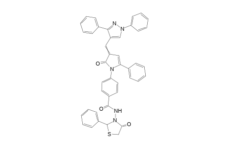 4-(3-((1,3-Diphenyl-1H-pyrazol-4-yl)methylene)-2-oxo-5-phenyl-2,3-dihydropyrrol-1-yl)-N-(4-oxo-2-phenyl thiazolidin-3-yl)benzamide