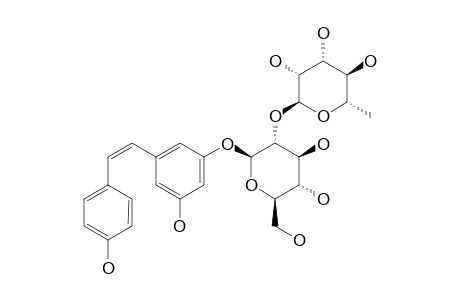 LYSIDISIDE_O;(Z)-5,4'-DIHYDROXYSTILBENE_3-O-ALPHA-L-RHAMNOPYRANOSYL-(1->2)-BETA-D-GLUCOPYRANOSIDE