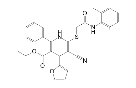 ethyl 5-cyano-6-{[2-(2,6-dimethylanilino)-2-oxoethyl]sulfanyl}-4-(2-furyl)-2-phenyl-1,4-dihydro-3-pyridinecarboxylate
