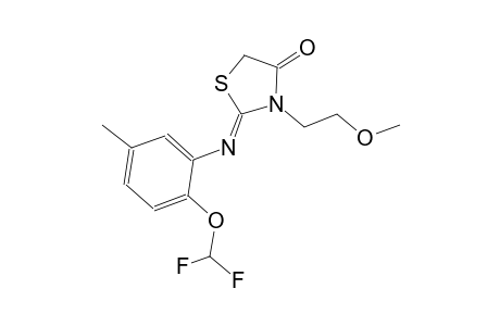 (2Z)-2-{[2-(difluoromethoxy)-5-methylphenyl]imino}-3-(2-methoxyethyl)-1,3-thiazolidin-4-one