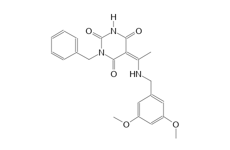 (5Z)-1-benzyl-5-{1-[(3,5-dimethoxybenzyl)amino]ethylidene}-2,4,6(1H,3H,5H)-pyrimidinetrione