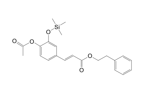 Phenylethyl 4-acetoxy-(E)-caffeate, mono-TMS
