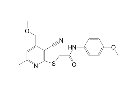 2-[3-cyano-4-(methoxymethyl)-6-methyl-pyridin-2-yl]sulfanyl-N-(4-methoxyphenyl)ethanamide
