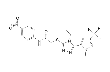 2-({4-ethyl-5-[1-methyl-3-(trifluoromethyl)-1H-pyrazol-5-yl]-4H-1,2,4-triazol-3-yl}sulfanyl)-N-(4-nitrophenyl)acetamide