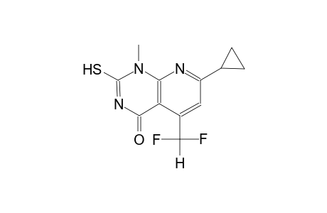 pyrido[2,3-d]pyrimidin-4(1H)-one, 7-cyclopropyl-5-(difluoromethyl)-2-mercapto-1-methyl-