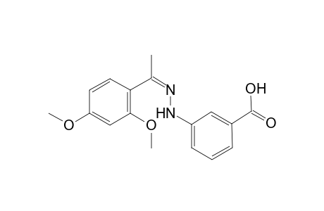 3-[(2Z)-2-[1-(2,4-dimethoxyphenyl)ethylidene]hydrazinyl]benzoic acid