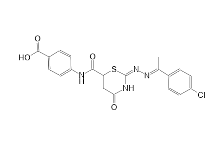 4-{[((2E)-2-{(2E)-2-[1-(4-chlorophenyl)ethylidene]hydrazono}-4-oxotetrahydro-2H-1,3-thiazin-6-yl)carbonyl]amino}benzoic acid