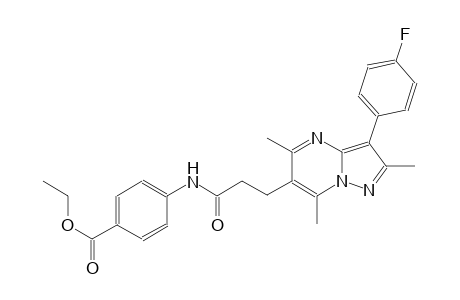 benzoic acid, 4-[[3-[3-(4-fluorophenyl)-2,5,7-trimethylpyrazolo[1,5-a]pyrimidin-6-yl]-1-oxopropyl]amino]-, ethyl ester
