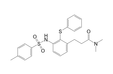 N,N-Dimethyl-2-phenylthio-3-(p-toluenesulfonyl)aminophenylpropionamide