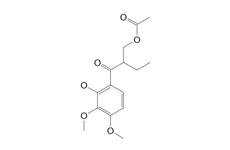 (+)-2-ACETOXYMETHYL-1-(2-HYDROXY-3,4-DIMETHOXYPHENYL)-BUTAN-1-ONE