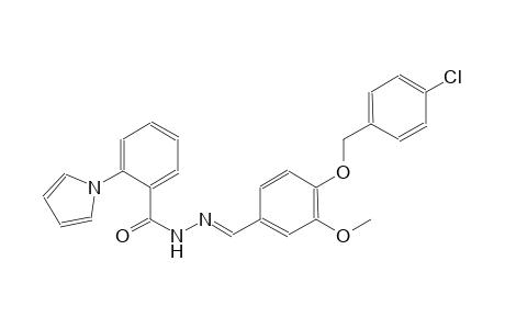 N'-((E)-{4-[(4-chlorobenzyl)oxy]-3-methoxyphenyl}methylidene)-2-(1H-pyrrol-1-yl)benzohydrazide
