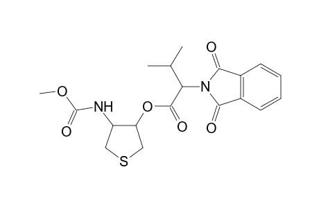 2-(1,3-Dioxo-1,3-dihydro-isoindol-2-yl)-3-methyl-butyric acid 4-methoxycarbonylamino-tetrahydro-thiophen-3-yl ester