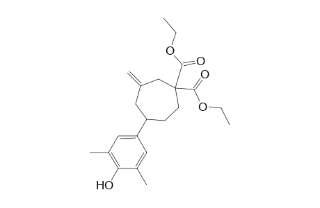 (+-)-3,3-Bis(ethoxycarbonyl)-6-(3,5-dimethyl-4-hydroxyphenyl)-1-methylenecycloheptane