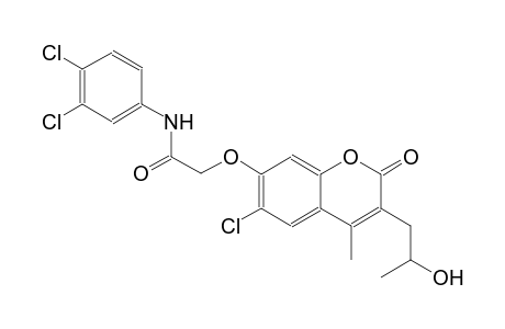 2-{[6-chloro-3-(2-hydroxypropyl)-4-methyl-2-oxo-2H-chromen-7-yl]oxy}-N-(3,4-dichlorophenyl)acetamide