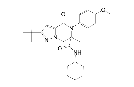 2-tert-Butyl-N-cyclohexyl-5-(4-methoxyphenyl)-6-methyl-4-oxo-4H,5H,6H,7H-pyrazolo[1,5-a]pyrazine-6-carboxamide