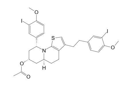 4H-Thieno[3,2-c]quinolizin-7-ol, 5,5a,6,7,8,9-hexahydro-9-(3-iodo-4-methoxyphenyl)-3-[2-(3-iodo-4-methoxyphenyl)ethyl]-, acetate(ester), (5a.alpha.,7.alpha.,9.alpha.)-(.+-.)-