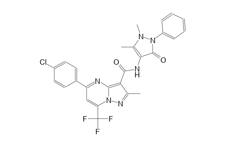 pyrazolo[1,5-a]pyrimidine-3-carboxamide, 5-(4-chlorophenyl)-N-(2,3-dihydro-1,5-dimethyl-3-oxo-2-phenyl-1H-pyrazol-4-yl)-2-methyl-7-