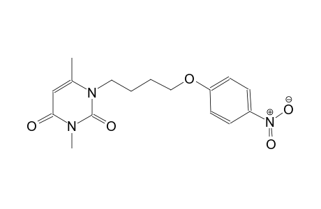2,4(1H,3H)-pyrimidinedione, 3,6-dimethyl-1-[4-(4-nitrophenoxy)butyl]-