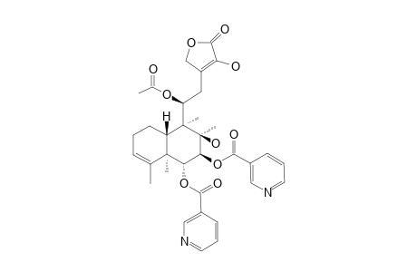 SCUTEBARBATINE-X;(11S)-6-ALPHA,7-BETA-DINICOTINOYLOXY-8-BETA,14-DIHYDROXY-11-ACETOXY-3,13-NEO-CLERODADIEN-15,16-OLIDE