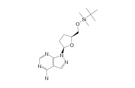 4-AMINO-1-[2,3-DIDEOXY-5-O-[(1,1-DIMETHYLETHYL)-DIMETHYLSILYL]-BETA-D-GLYCERO-PENTAFURANOSYL]-1H-PYRAZOLO-[3,4-D]-PYRIMIDINE