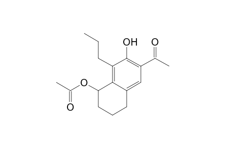 Ethanone, 1-[5-(acetyloxy)-5,6,7,8-tetrahydro-3-hydroxy-4-propyl-2-naphthalenyl]-