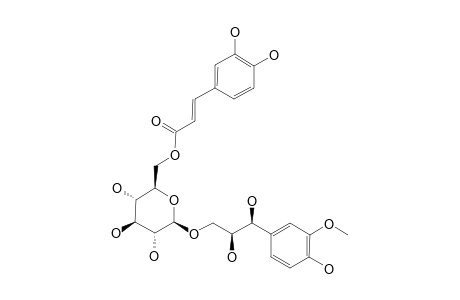AKEQUINTOSIDE-C;(7R,8R)-DIHYDROXY-7-(4-HYDROXY-3-METHOXYPHENYL)-GLYCEROL-9-O-BETA-D-(6'-O-CAFFEOYL)-GLUCOPYRANOSIDE