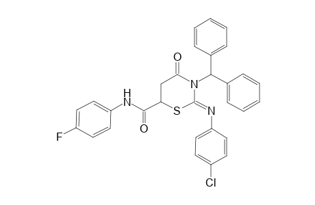 2H-1,3-Thiazine-6-carboxamide, 2-[(4-chlorophenyl)imino]-3-(diphenylmethyl)-N-(4-fluorophenyl)tetrahydro-4-oxo-