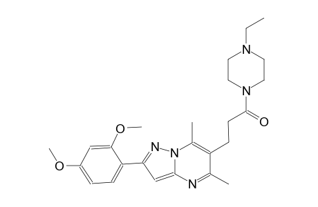 pyrazolo[1,5-a]pyrimidine, 2-(2,4-dimethoxyphenyl)-6-[3-(4-ethyl-1-piperazinyl)-3-oxopropyl]-5,7-dimethyl-