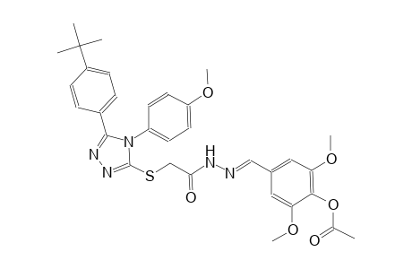 4-{(E)-[({[5-(4-tert-butylphenyl)-4-(4-methoxyphenyl)-4H-1,2,4-triazol-3-yl]sulfanyl}acetyl)hydrazono]methyl}-2,6-dimethoxyphenyl acetate
