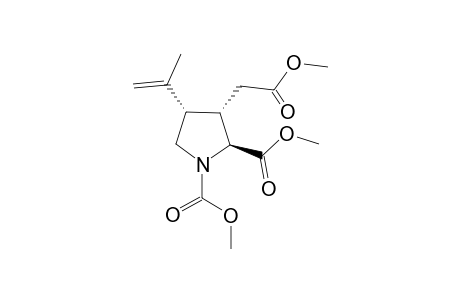 Methyl 2-(methoxycarbonyl)-4-[1'-methylvinyl]-3-[(methoxycartbonyl)methyl]-pyrrolidine-1(N)-carboxylate