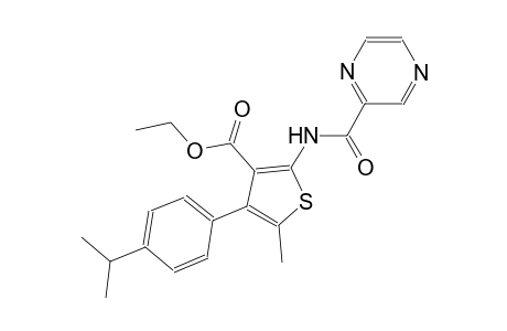 ethyl 4-(4-isopropylphenyl)-5-methyl-2-[(2-pyrazinylcarbonyl)amino]-3-thiophenecarboxylate