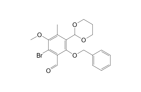 2-Benzoxy-6-bromo-3-(1,3-dioxan-2-yl)-5-methoxy-4-methyl-benzaldehyde