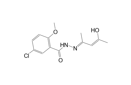 5-chloro-N'-[(E,2Z)-3-hydroxy-1-methyl-2-butenylidene]-2-methoxybenzohydrazide