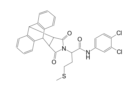 N-(3,4-dichlorophenyl)-2-{16,18-dioxo-17-azapentacyclo[6.6.5.0²,⁷.0⁹,¹⁴.0¹⁵,¹⁹]nonadeca-2(7),3,5,9(14),10,12-hexaen-17-yl}-4-(methylsulfanyl)butanamide