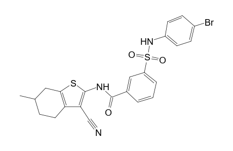 3-[(4-bromophenyl)sulfamoyl]-N-(3-cyano-6-methyl-4,5,6,7-tetrahydro-1-benzothiophen-2-yl)benzamide