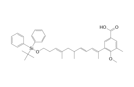 5-[10'-((t-Butyldiphenylsilyl)oxy)-1',5',7'-trimethyldeca-1',3',7'-trienyl]-4-methoxy-3-methylbenzoic Acid