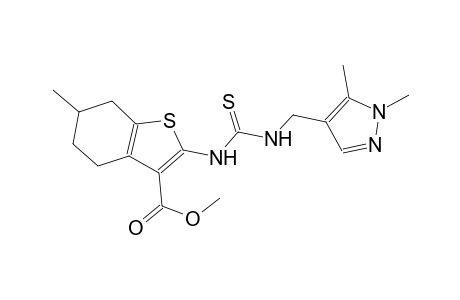 methyl 2-[({[(1,5-dimethyl-1H-pyrazol-4-yl)methyl]amino}carbothioyl)amino]-6-methyl-4,5,6,7-tetrahydro-1-benzothiophene-3-carboxylate