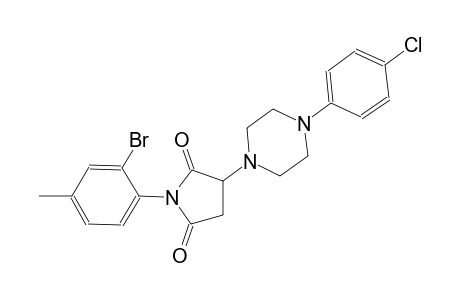 1-(2-bromo-4-methylphenyl)-3-[4-(4-chlorophenyl)-1-piperazinyl]-2,5-pyrrolidinedione