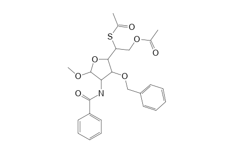 Methyl-6-O-acetyl-5-S-acetyl-2-benzamido-3-O-benzyl-2-deoxy-5-thio.beta.-D-glucofuranoside