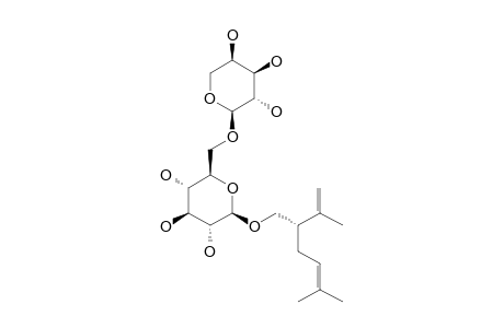 KENPOSIDE-B;S-(+)-LAVANDULYL-1-O-ALPHA-L-ARABINOPYRANOSYL-(1->6)-BETA-D-GLUCOPYRANOSIDE
